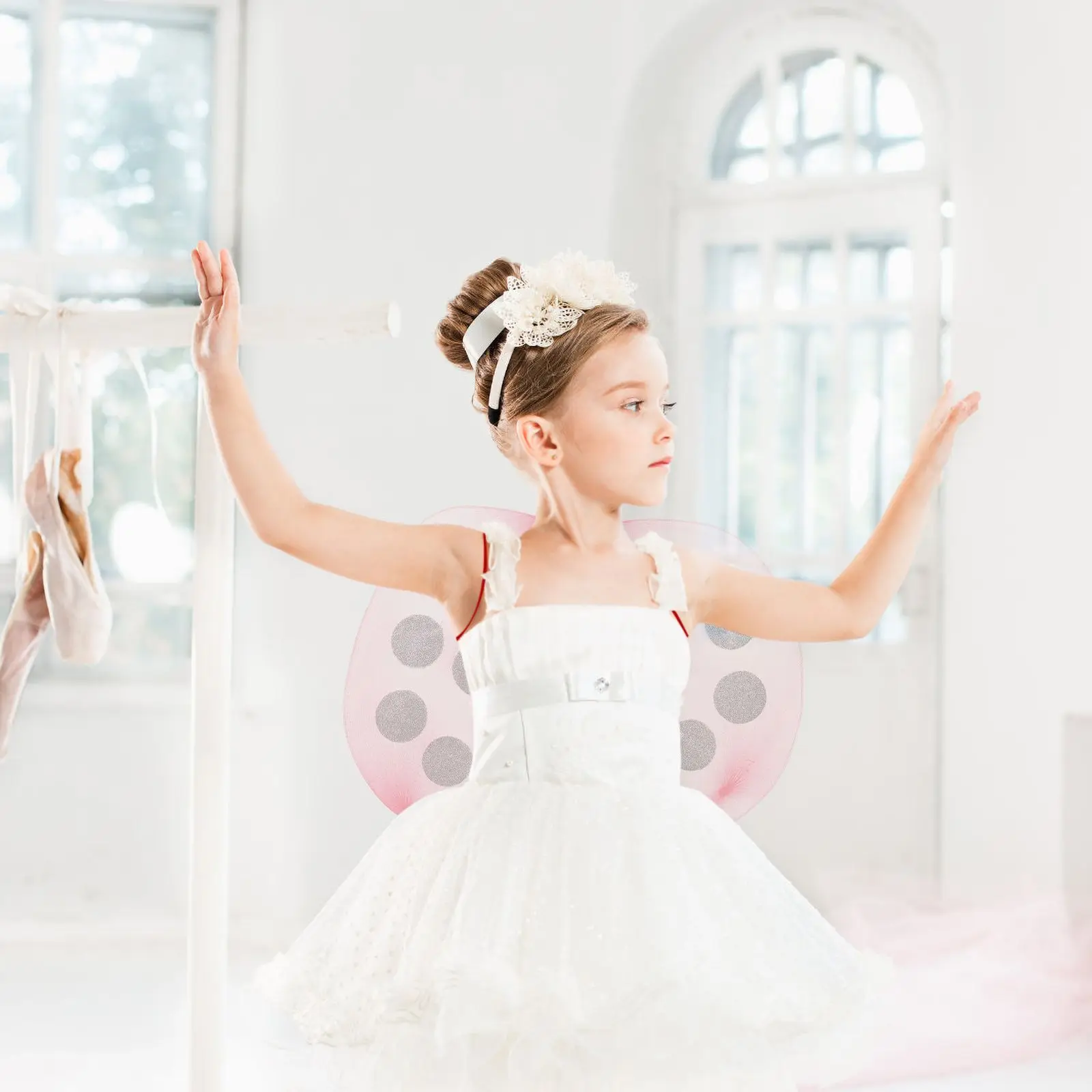 Skrzydła biedronki element ubioru jedwabny ekran Halloween urodziny gry imprezowe gry rekwizyty wróżka akcesoria kostiumy do odgrywania ról dla dzieci