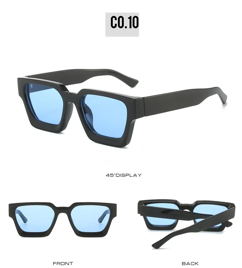 SHAUNA Ins Beliebte Damen Quadratische Sonnenbrille Retro Herren Getönte Farbtöne UV400 – Detail 17