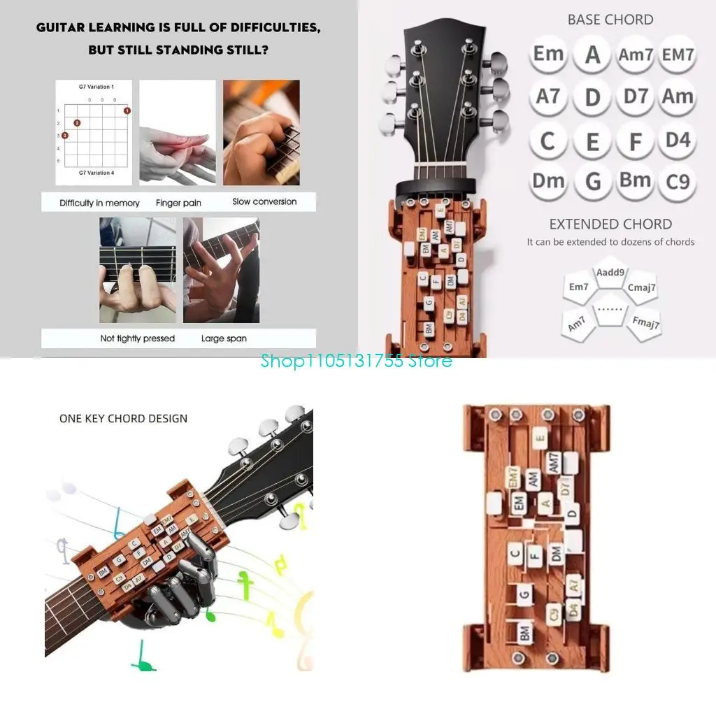 

K0EF Гитарный проигрыватель аккордов в одно касание, Аксессуары для гитары для любителей гитары, Прижимное устройство для для