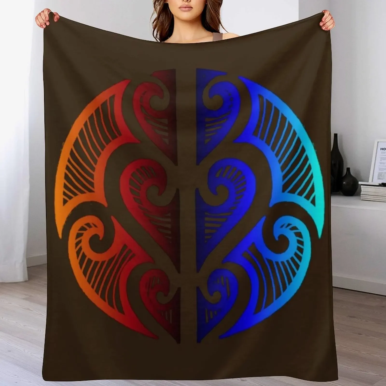 Colored maori tribal art Throw Blanket Air Conditioner Soft Blanket for Office Home
