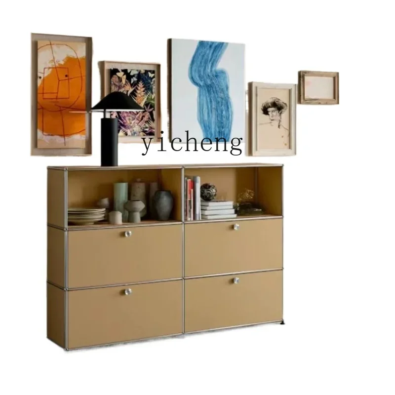 

medieval usm module combined cabinet stainless steel side cabinet simple decoration light luxury storage wardrobe