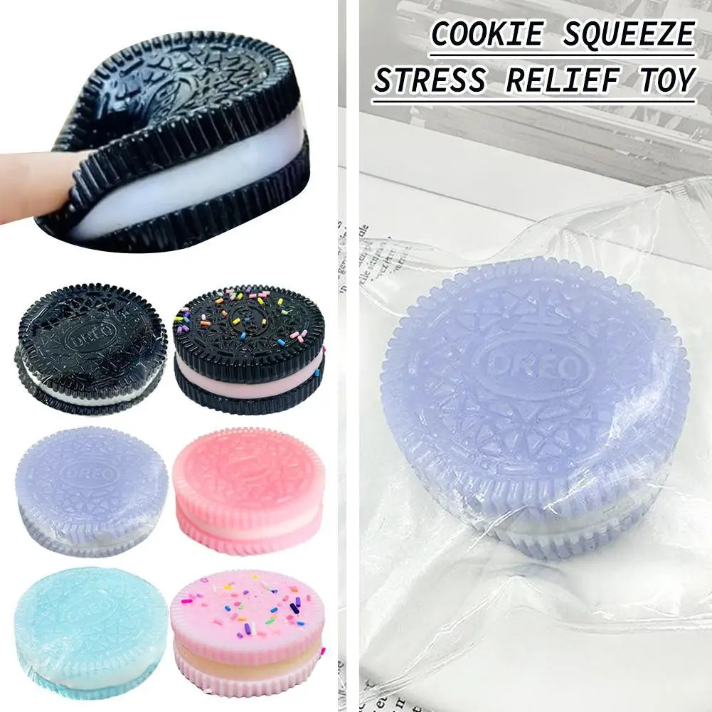 Handmade Silicone for Big Oreo Stress Relief Squishy Toy Mochi Taba Squishy New Fidget Toy Biscuit Pinching Toy