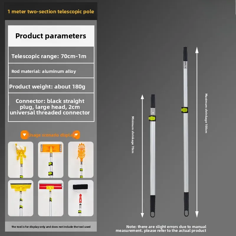 Telescopic Extension Pole Aluminum Stainless Steel Multi-Function Extendable Rod for Paint Roller Cleaning Tools