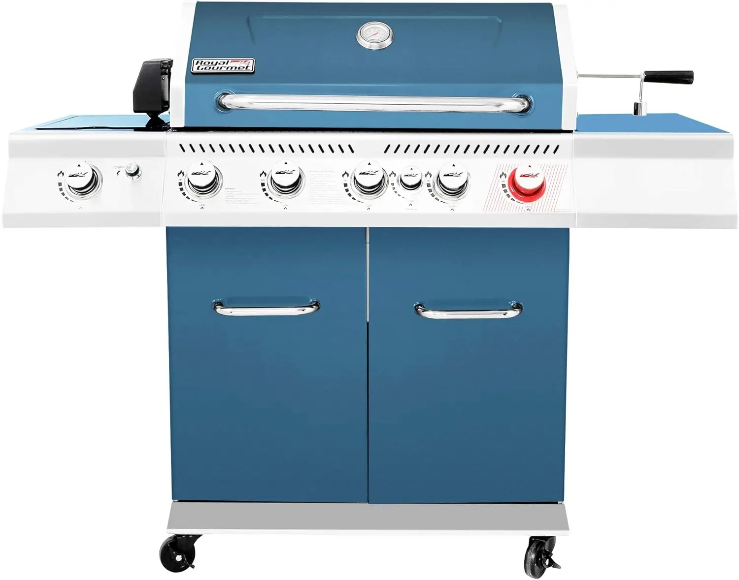 

Royal Gourmet GA5403B 5-Burner BBQ Cabinet Style Propane Gas Grill with Rotisserie Kit, Sear Burner, Rear Burner