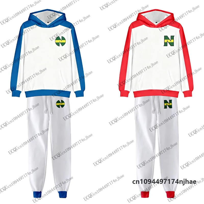 2026 Men's Tracksuit Anime Captain Tsubasa Print Long Sleeve Hoodies+Sweatpants Sets Couple Sports Suit Oversized 2 Piece Outfit