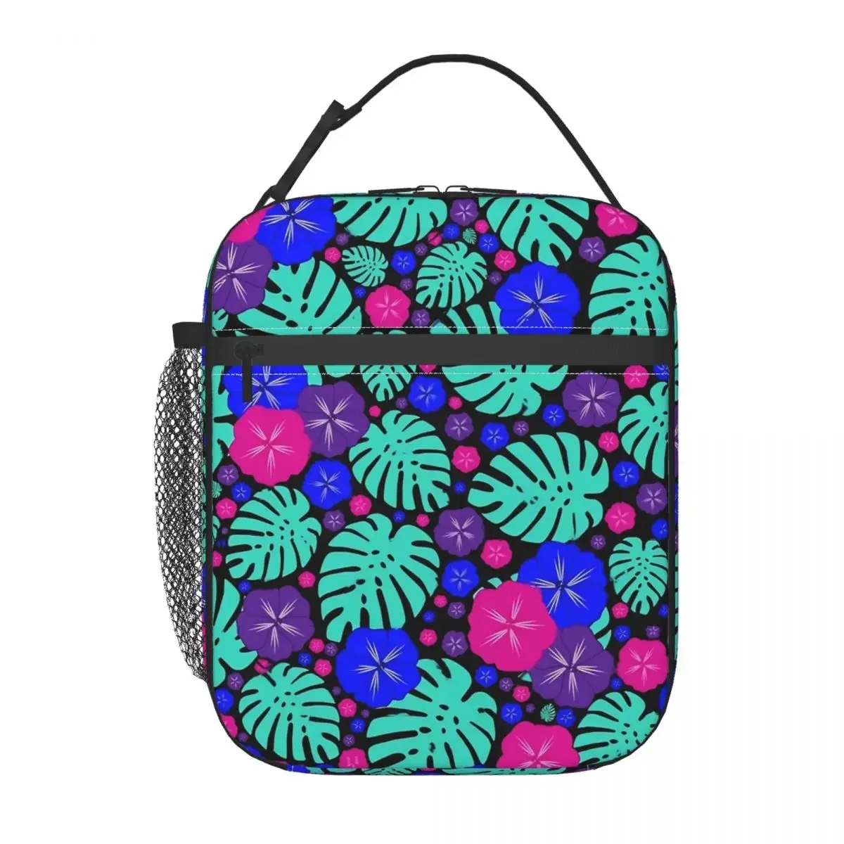 

Insulated Lunch Bag Tropical Floral Portable Lunch Box For Women Hibiscus Office Cooler Bag Oxford Thermal Lunch Bags Xmas