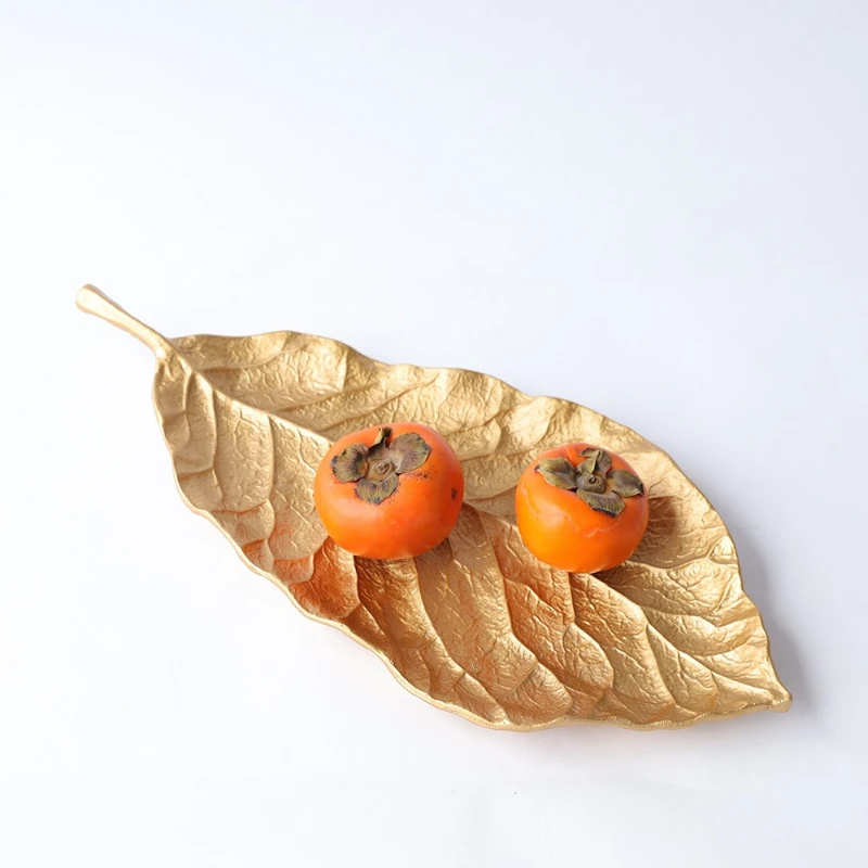 CX Home Living Room Metal Leaf Fruit Plate Model Room Reception Homestay Decorations