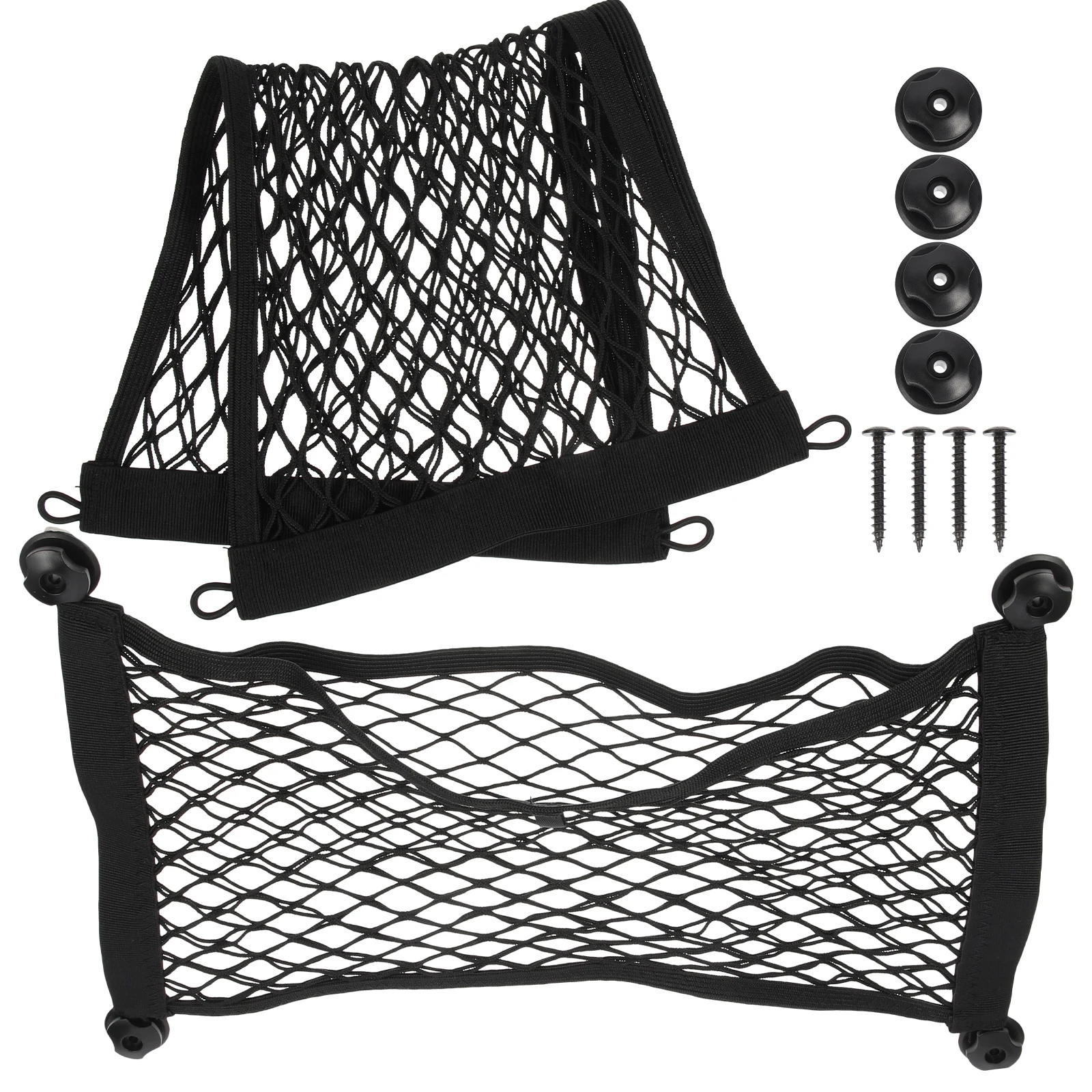 

2pcs Cargo Bags 17.7x9.8 Inches Polyester ABS Storage Trunk Mesh Car Net Organizer Small Cargo Net Car Back Seat