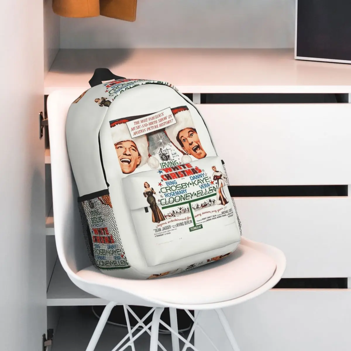 White Christmas - Bing Crosby, Danny Kay Backpack Hot Sale Daypack Large Capacity Boys Girls BookBag Shoulder Bags School Bag