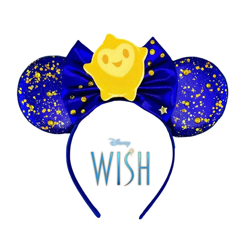 Disney Wish-Diadema con orejas de lentejuelas para adultos, diademas de Mickey Mouse, lazos para mujer, accesorios para el cabello para niñas, regalos de fiesta para Festival