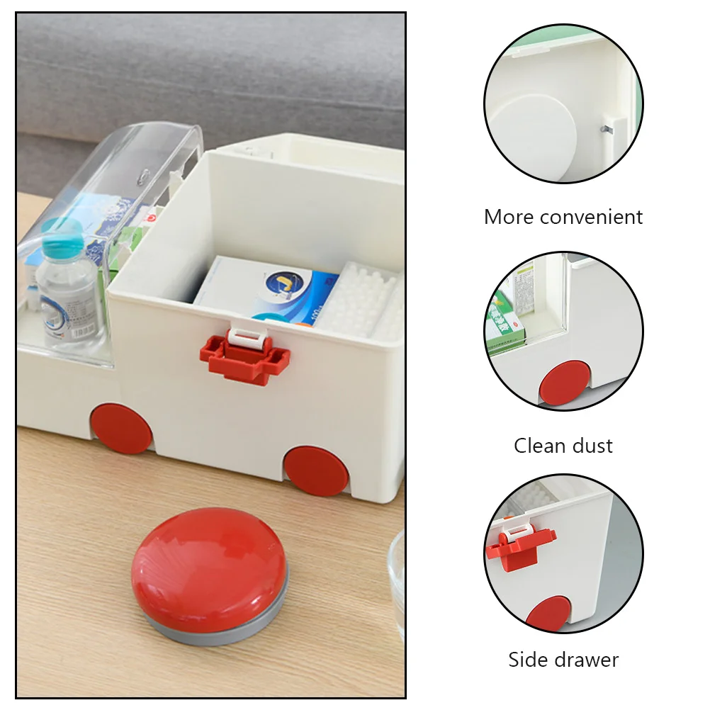 

Medical Kit First Aid Case Large Capacity Storage Organizer Household Travel Outdoor Sports Practical Simple Handle Medicine Box