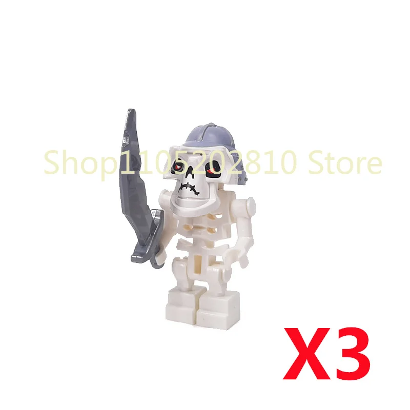 Halloween Totenkopf MOC Figuren Bausteine Mittelalterliches Skelett Ritter Armee DIY Integrierte Mini-Bausteine Buntes Dekoratives Spielzeug Geschenk