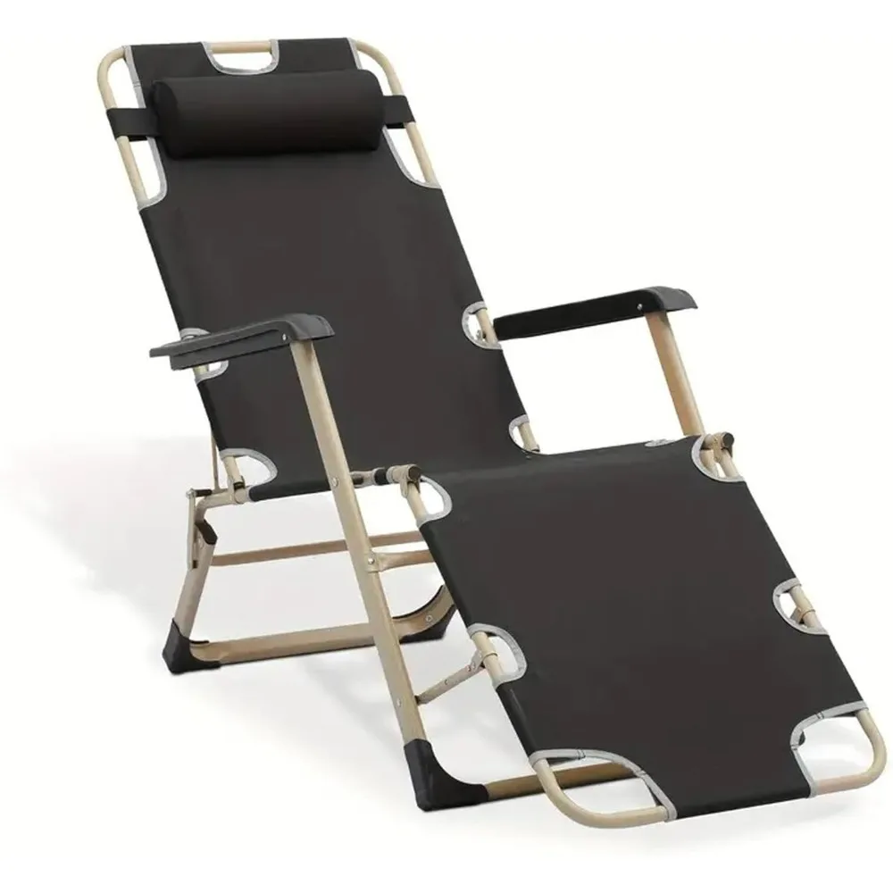

Zero Gravity Lounge Chair, 330lbs Heavy Duty Folding Recliner with Pillow & Adjustable Footrest, Portable Patio Chaise Outdoor