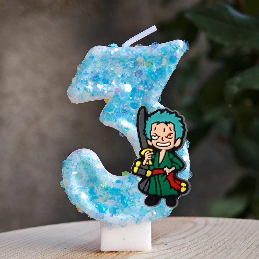 One Piece Theme Luffy Candle Number 0-9 Birthday Cake Candle Decorations  Luffy  Birthday Party Cake Topper Baby Shower Gift - view 3