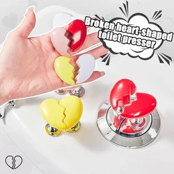 2Sets Handle Toilet Press Button Heart broken Shaped Toilet Press for Bathroom Water Tank Buttons bath Room Decor Accessories