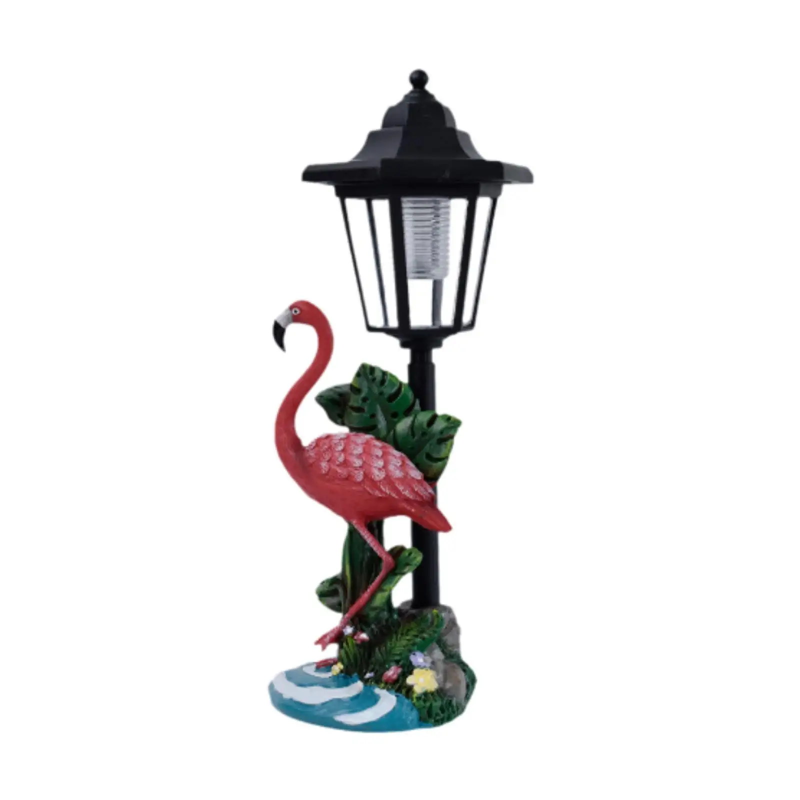 Garden Flamingo Statue Solar Post Lamp Gift for Indoor Outdoor Stairs Pool