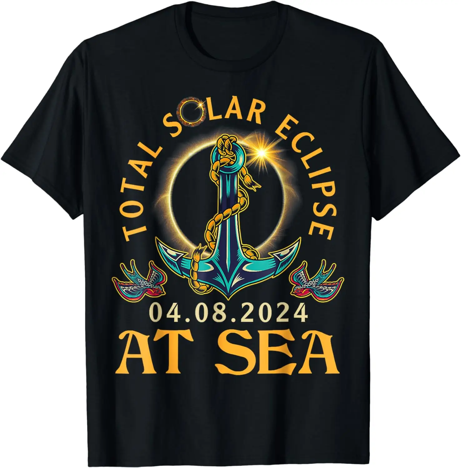

Happy Me You Lover Total Solar Eclipse April 08 2024 At Sea T-Shirt