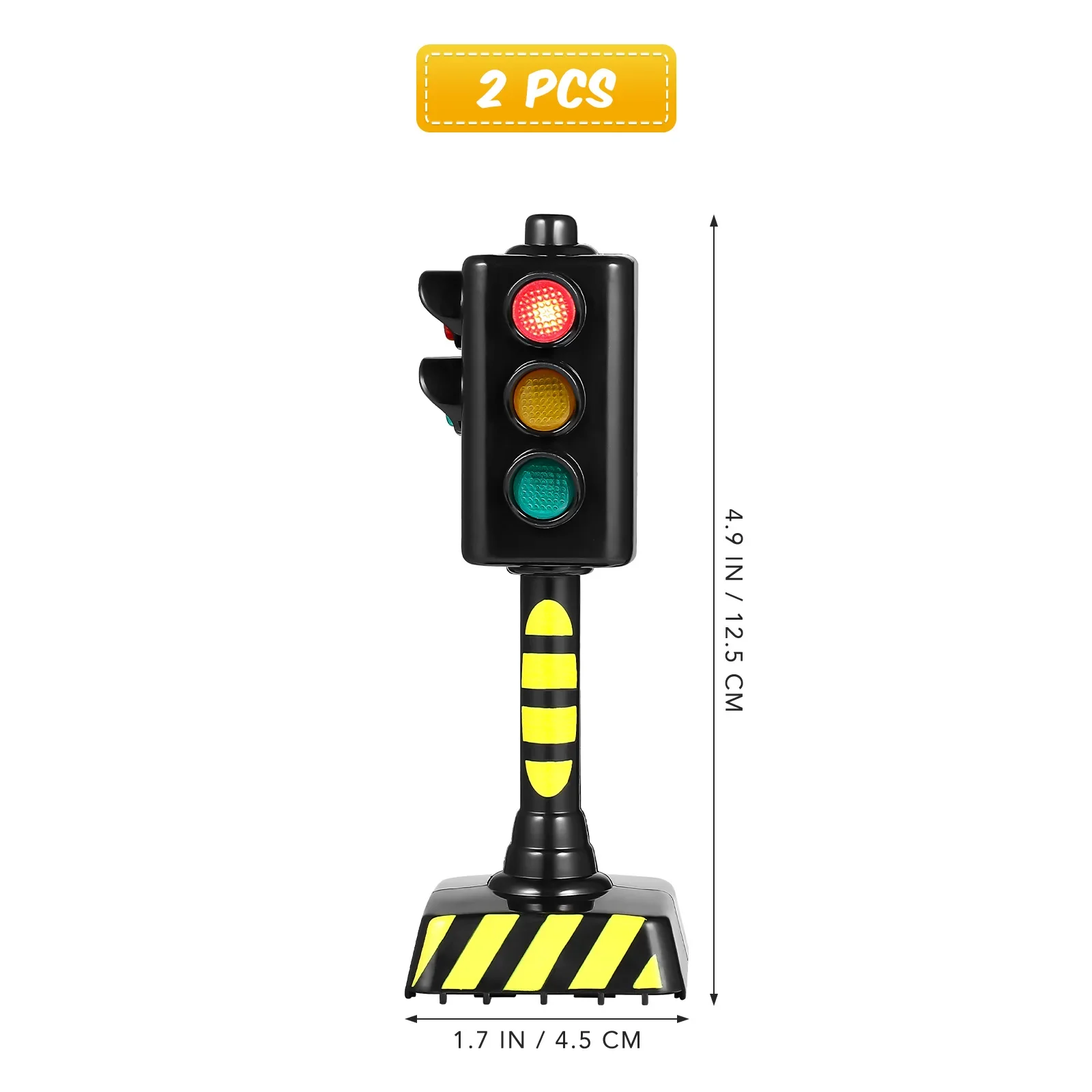 Safe and Fun Traffic Light Toy Model 2pcs Mini LED Simulation Road Sign Scene for Kids Education Learning and Car Accessories