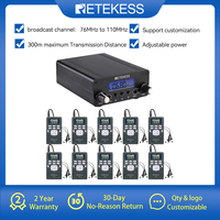 Retekess TR508 Wireless FM Broadcast Transmitter Radio Station+10pcs PR13 Radio for Drive-in Church Meeting Translation