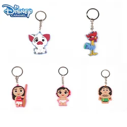 5pcs Disney Movie Princess Moana Keychain Kawaii Car Keyring Action Figure Maui Adventure Accessories Cosplay Key Ring Kids Gift