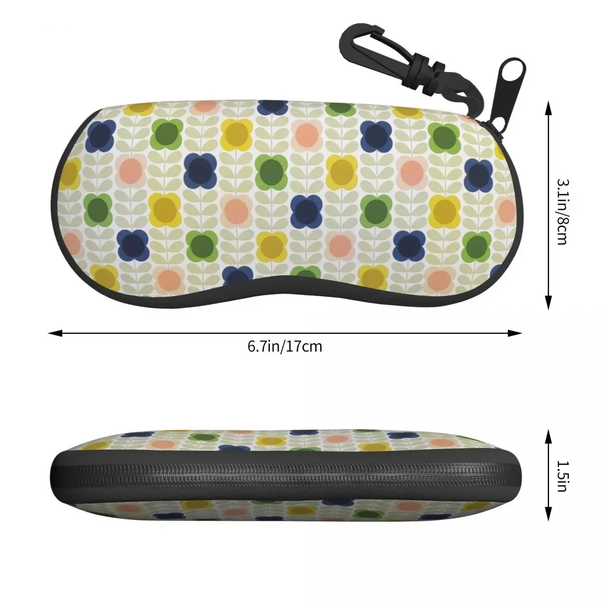 Custom Abstract Orla Kiely Scandinavian Flowers Shell Eyeglasses Case Women Men Cute Glasses Case Sunglasses Box Pouch