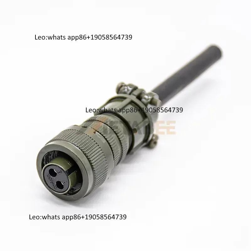 MIL-DTL-5015 Circular Connector MIL MS5015 2 Pin 10SL-4 Kit Solder Cup Threaded Coupling 13A Industrial Power IP67 Silver