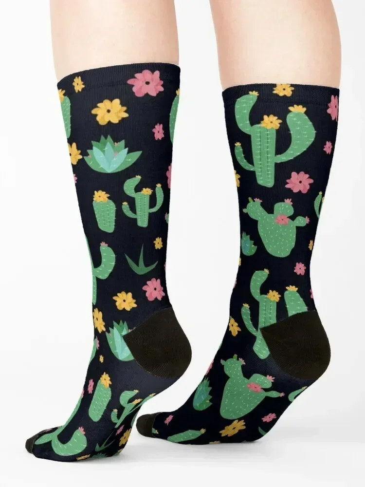 Flowering Cactus and Succulant Socks christmas gifts floral designer brand cycling Ladies Socks Men's