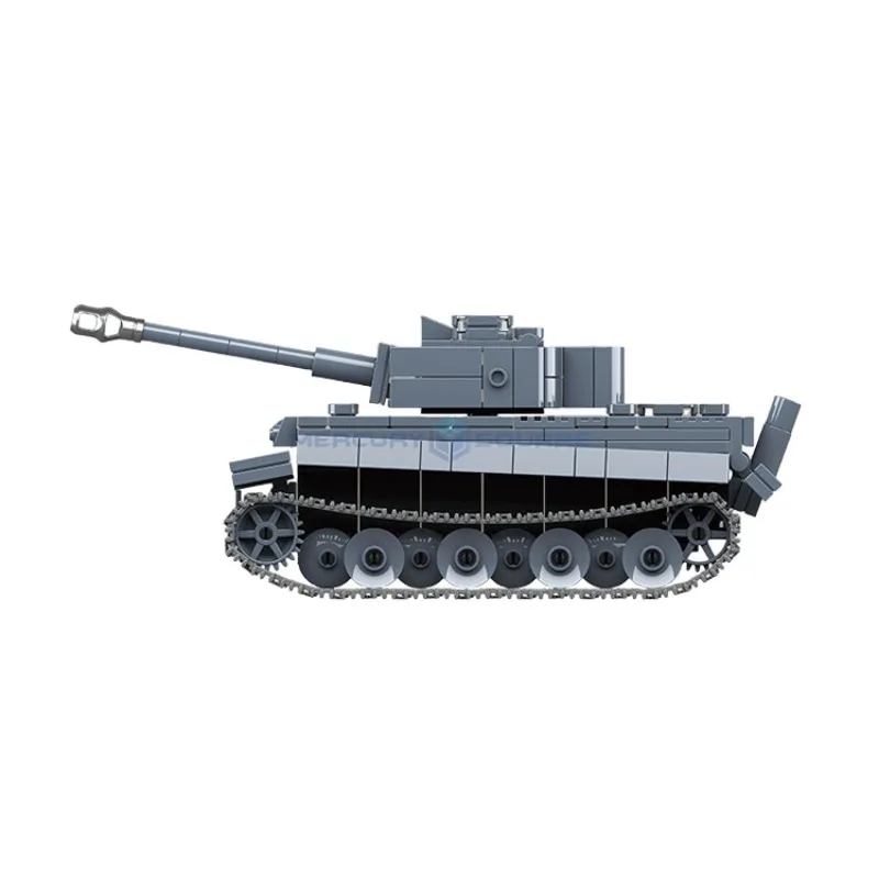 Tiger I Heavy Tank Late Type Model Blocks MOC 100242 Modern Military Traffic Vehicle Building Bricks Tech Toy Gift for Kids Boys