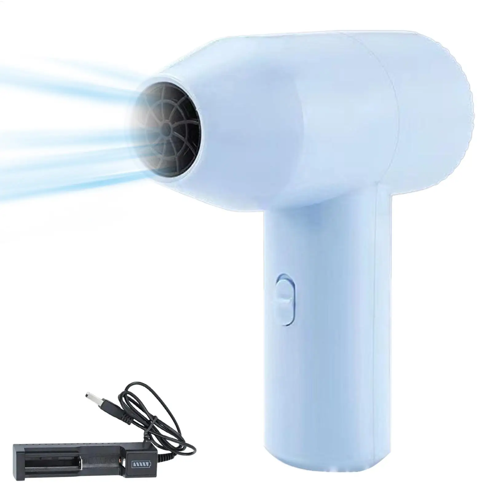 Cordless Lightweight Fast Drying Low Noise Hair Dryer, Hot/Cold Air Rechargeable Travel Blow Dryer for Camping Artists Students - view 3