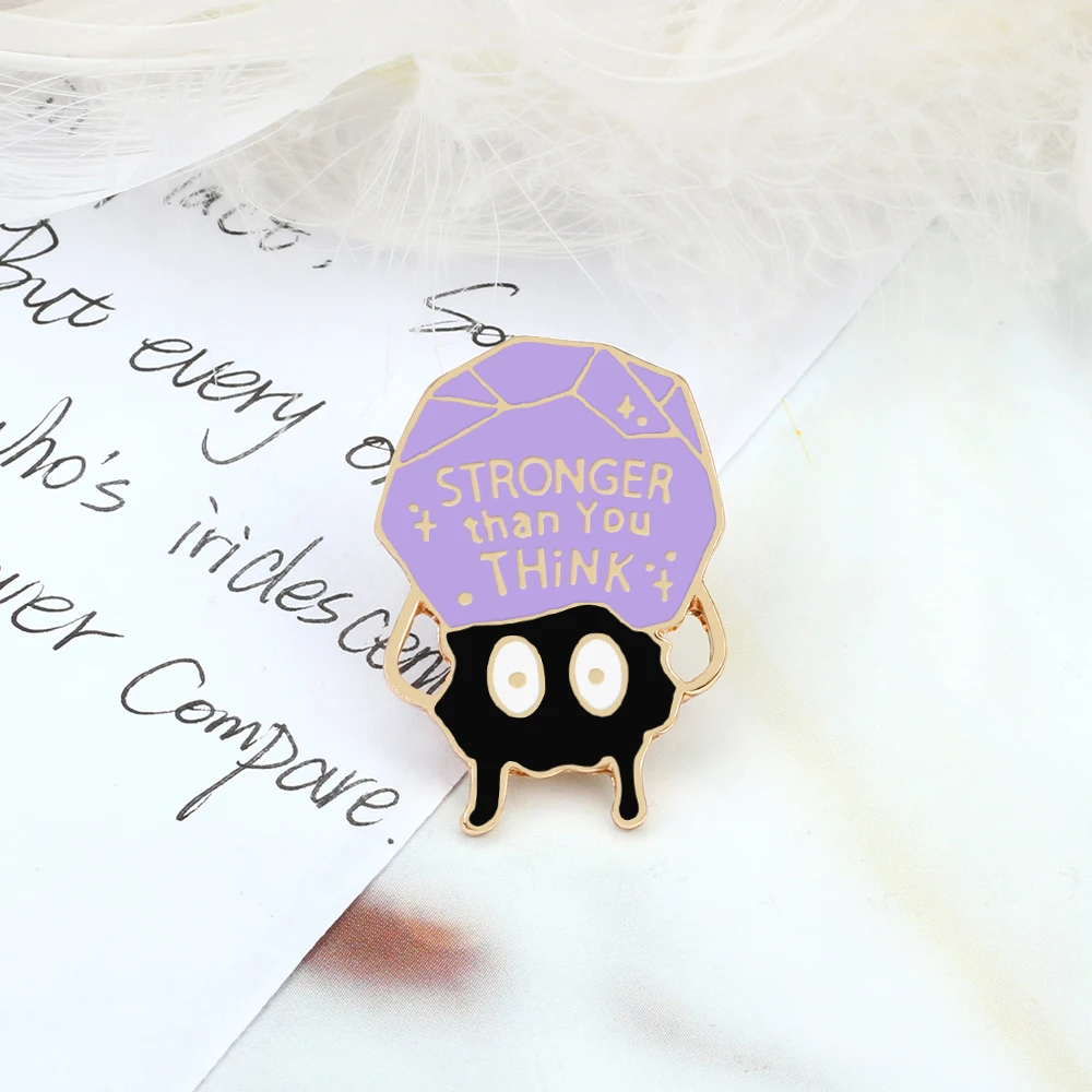 Creative Anime Peripheral Cute Badge Brooch You're Stronger Than You Think' Soot Sprite Lapel Pin Buckle Jewelry Gift for Friend