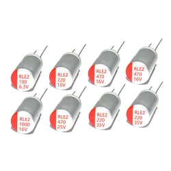 10PCS Polymer Solid Capacitor 6.3V 10V 16V 25V 35V 50V 100V 10uF 22uF 33uF 47uF 68uF 100uF 220uF 270uF 330uF 470uF 1000uF 2200uF
