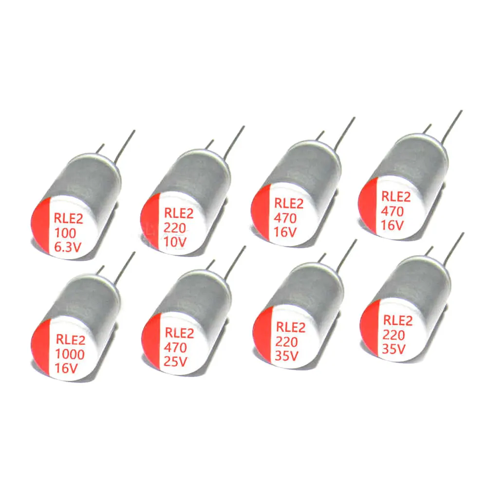 10PCS Polimerowy kondensator stały 6.3V 10V 16V 25V 35V 50V 100V 10uF 22uF 33uF 47uF 68uF 100uF 220uF 270uF 330uF 470uF 1000uF 2200uF