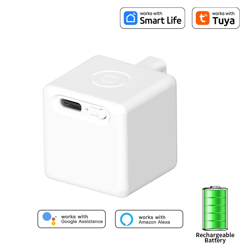 New Tuya Rechargeable Battery Switch Fingerbot Socket Bot Lights Garage Curtains Robot Remoter Alexa Google Home Voice Assistant