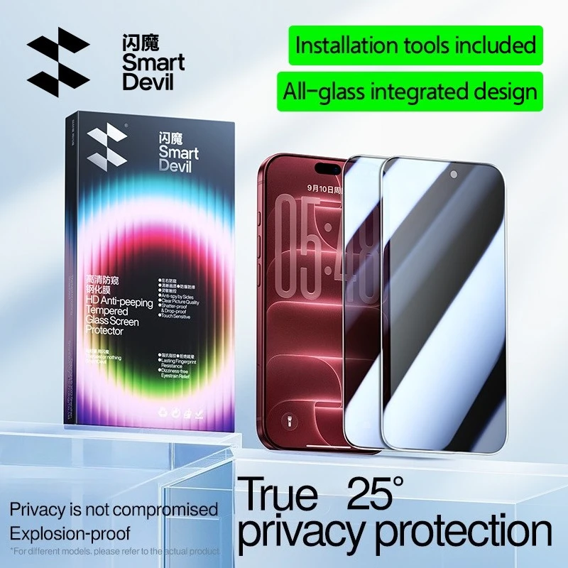 SmartDevil 2PCS Privacy Screen Protector for iPhone 18 Pro Max 17Pro Anti-Spy Tempered Glass for iPhone 18Pro 17 16 Shatterproof