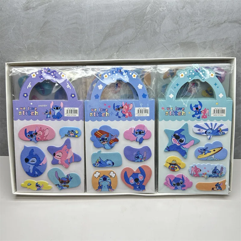 12/48pcs Disney Stitch portable sticky notes anime cute Lilo and Stitch N times stickers student key mark index sticker gift