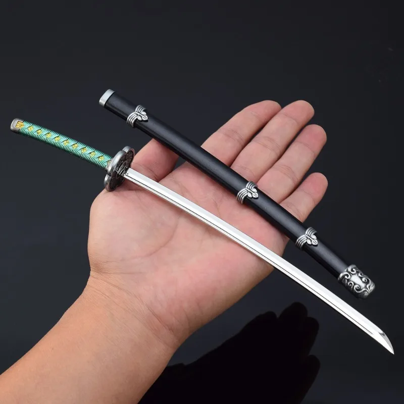 Mortal Blade Anime game Wedge Pill Katana Metal sin cortar modelo de arma para exhibición, regalos, adornos de colección, juguetes para niños, 26cm