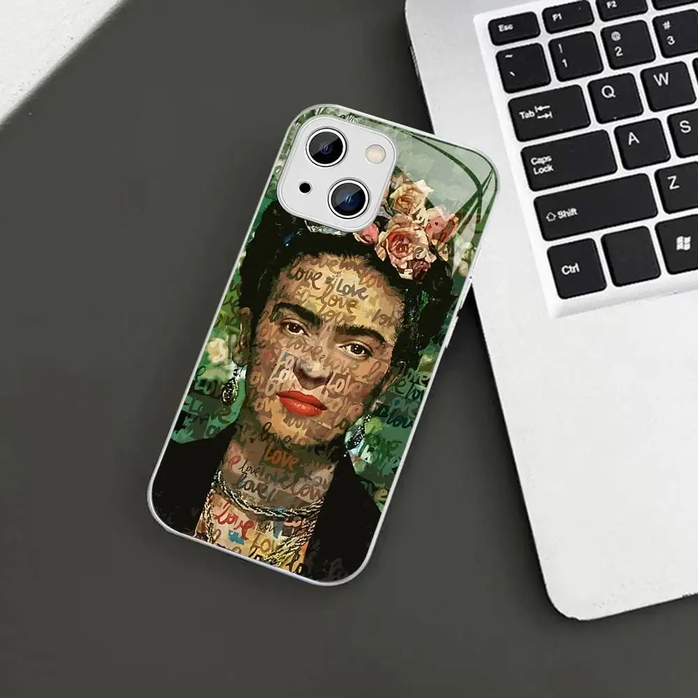 패션 프리다 카홀스 폰 케이스 강화유리 아이폰 14 13 12 11 프로 미니 XS 맥스 14플러스 X XS XR 커버