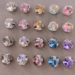 5PCS Handmade Stacked Crystal Diamonds Nail Art Rhinestones Charms Gem Jewelry Parts Accessories For Nals Decoration Supplies