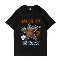 2024 Lana Del Rey Coachella High Quality T Shirts Men Women Cute When You Cry Doin Time Retro Hip Hop Music Festival Clothing