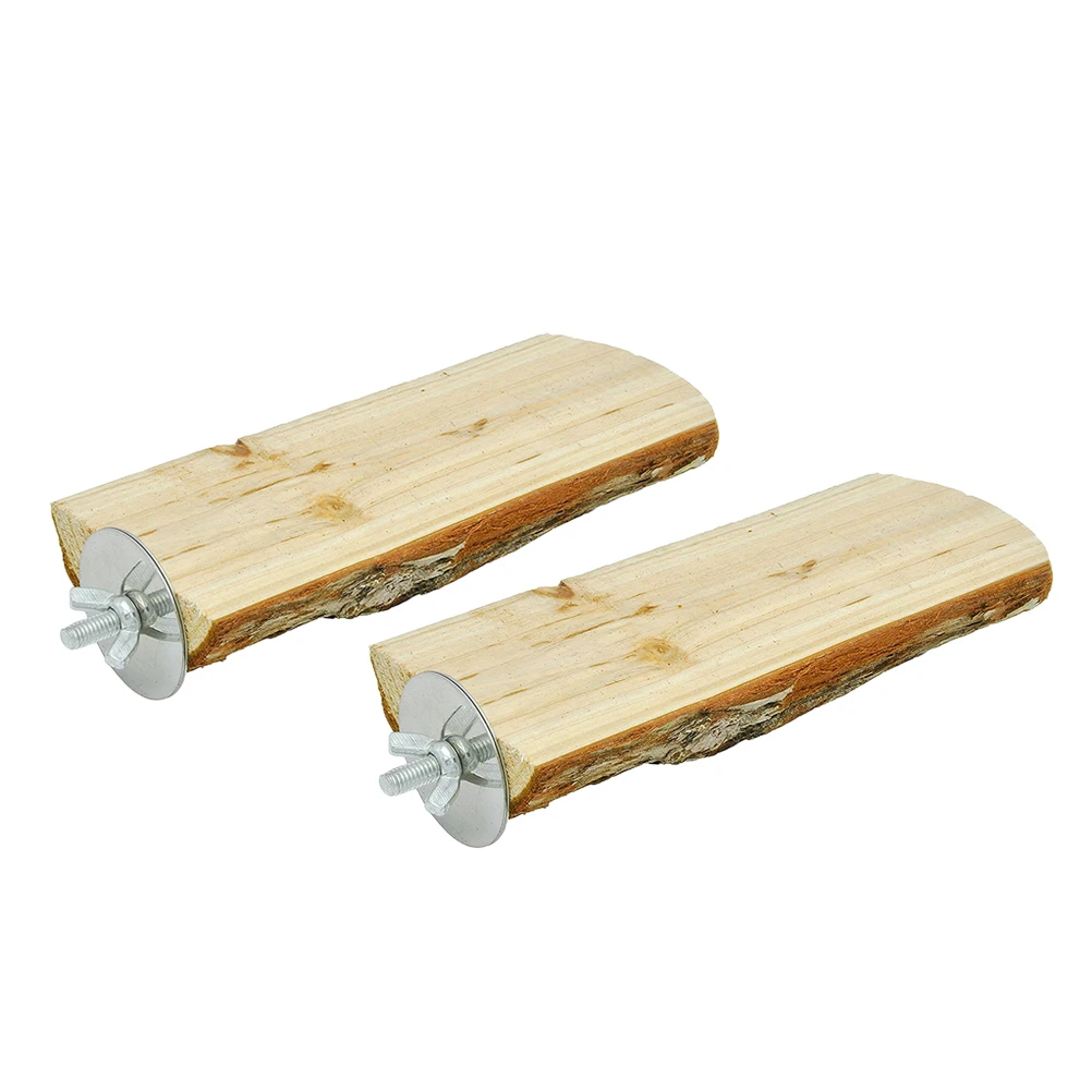 

2Pcs Wood Perch Durable Small Pet Platform Cage Hamster Squirrel Accessories Play Relax Wooden Toy