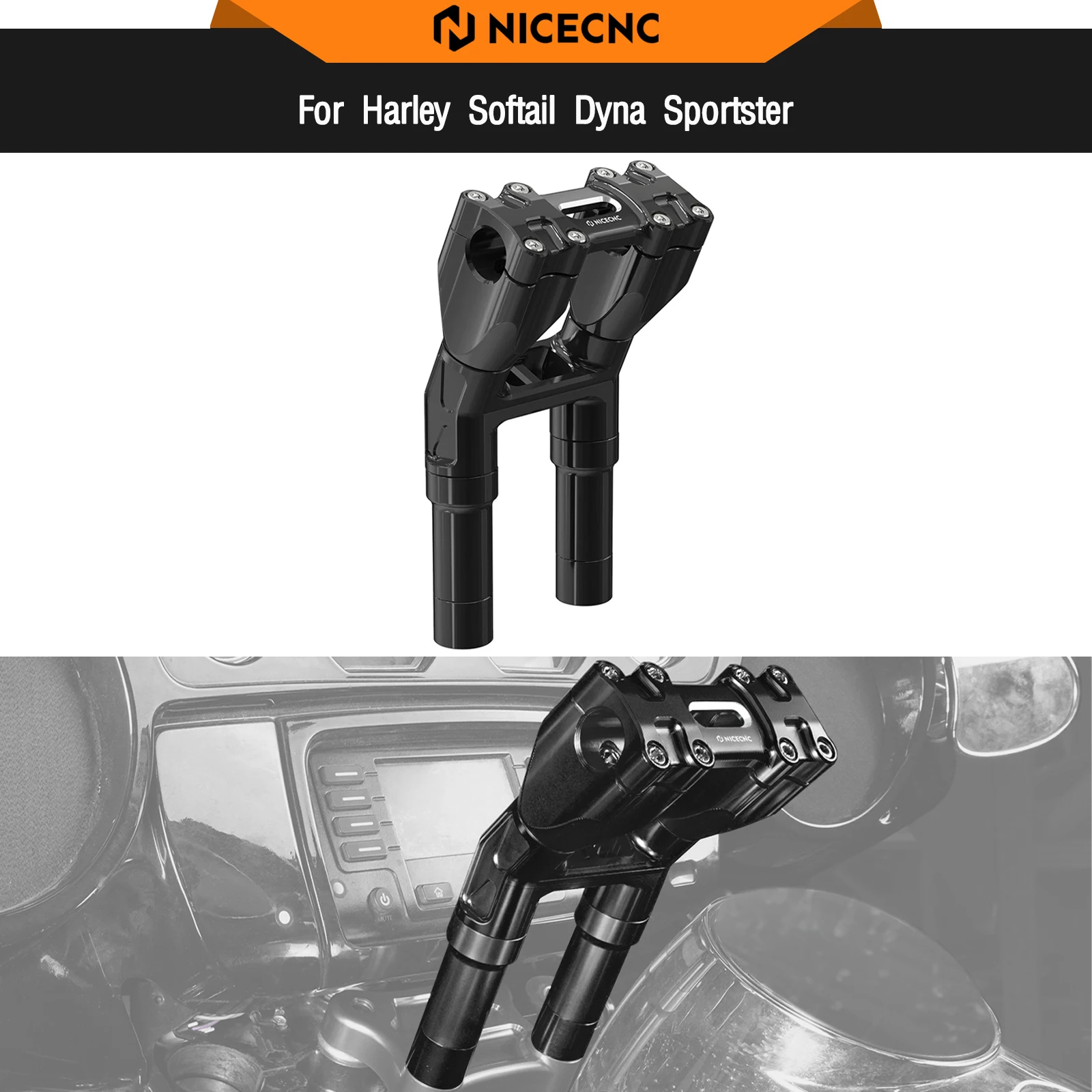 

Kickback Handlebar Riser 8"/ 7"/6"/5" For Harley Fat Boy FLFB 107 Fat Bob FXFBS 114 Heritage Softail Classic Deluxe Slim FLS