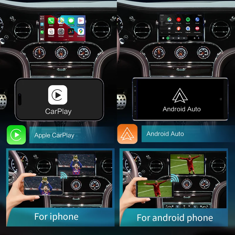 Wireless Apple CarPlay For Bentley  Mulsanne Android Auto Airplay Mirror link Retrofit Car Ai Box Multimedia USB Navigation DSP