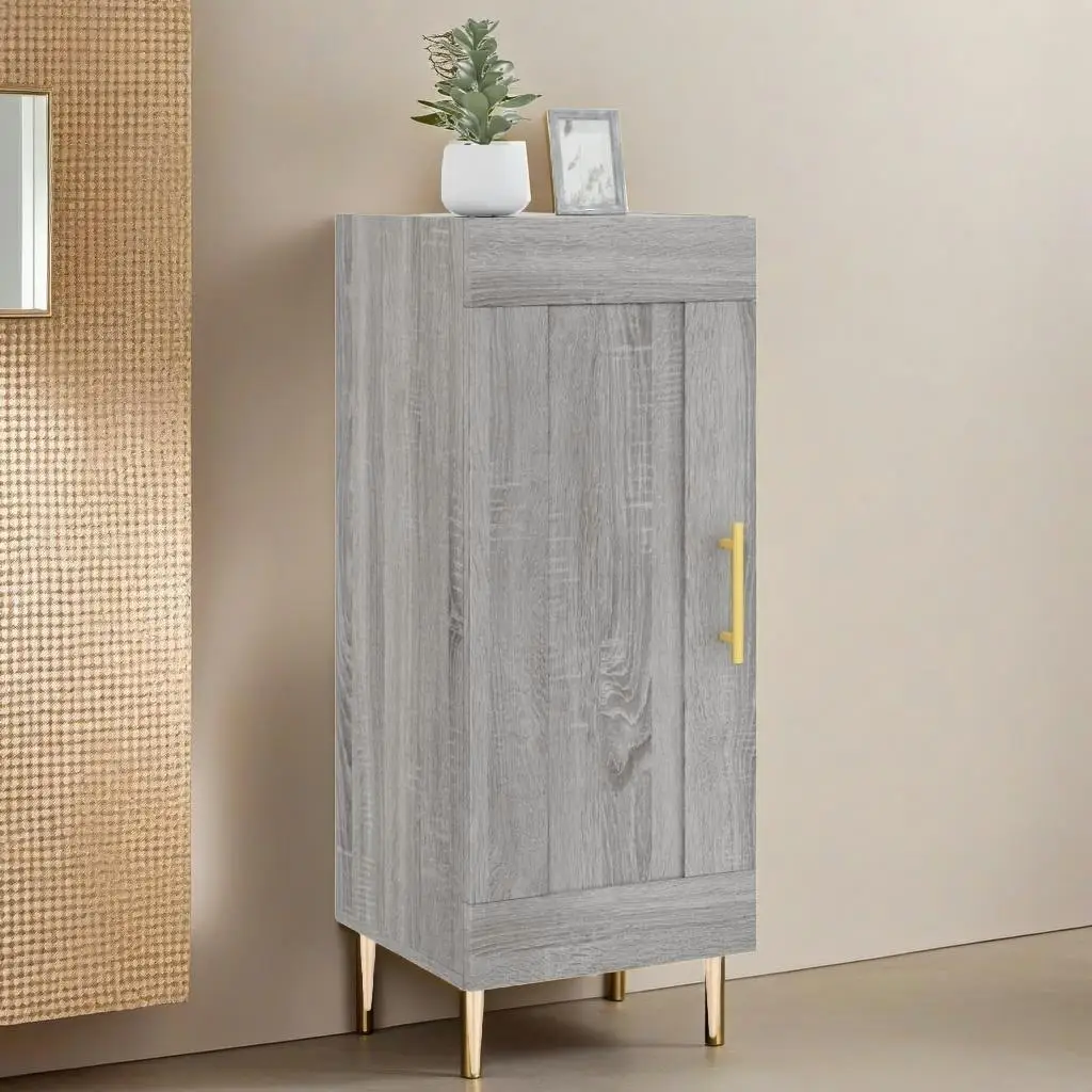 Modern Grey Sonoma Sideboard 34.5x34x90 cm - Durable Engineered Wood Storage Cabinet