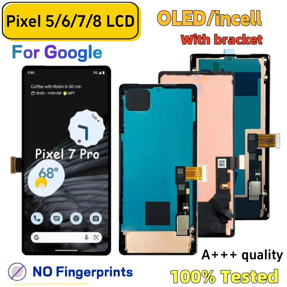 NEW OLED TFT Display For Google Pixel 5A/6A LCD, Pixel 6/7/8 Pro LCD GLUOG, G8VOU incell Display Screen Touch Digitizer Assembly