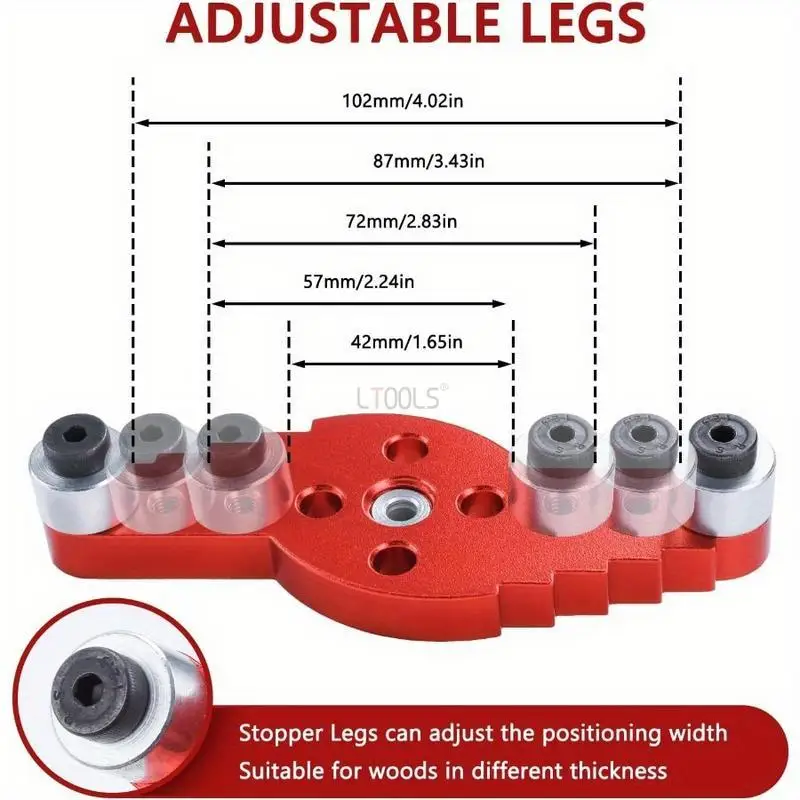 Alloy Vertical Pocket Hole Jig Woodworking 6/8/10mm Drilling Locator Wood Dowelling Self Centering Drill Guide Kit Hole Puncher