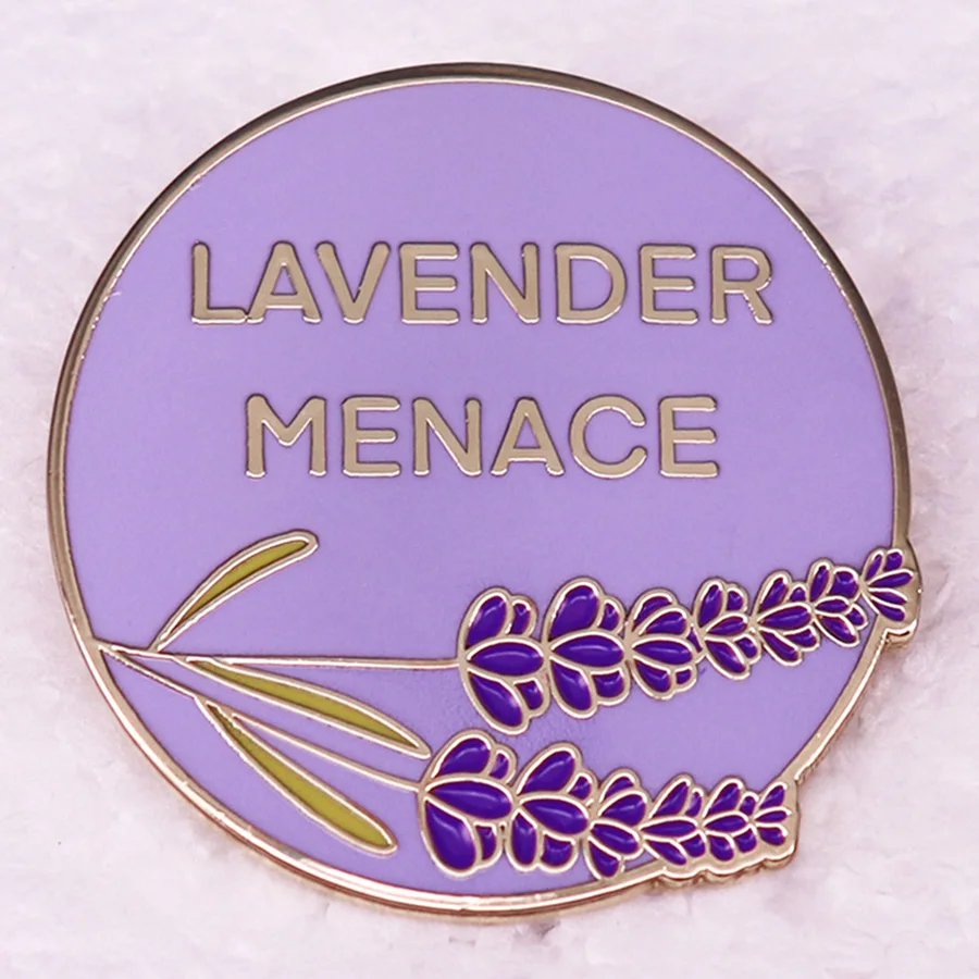 Lavender Menace Lesbian Pride Enamel Pin Purple Badge Brooch LGBTQ Queer Gift Jewelry Backpack Decorate