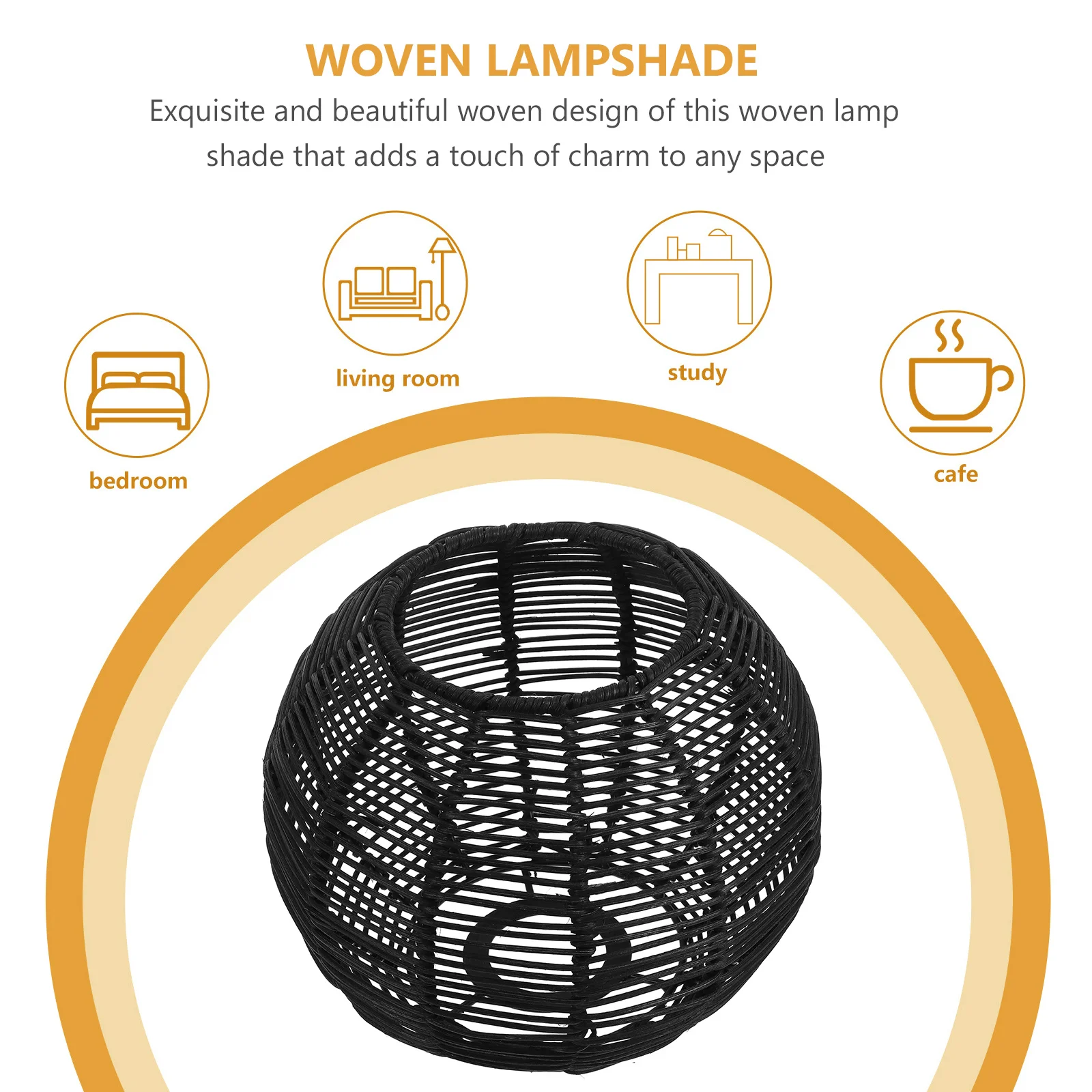 

1pcs Creative Woven Lamp Shade Pendant Light Shade Replacement Rustic Woven Lampshade Decorative Ceiling Lampshade For Home Bar