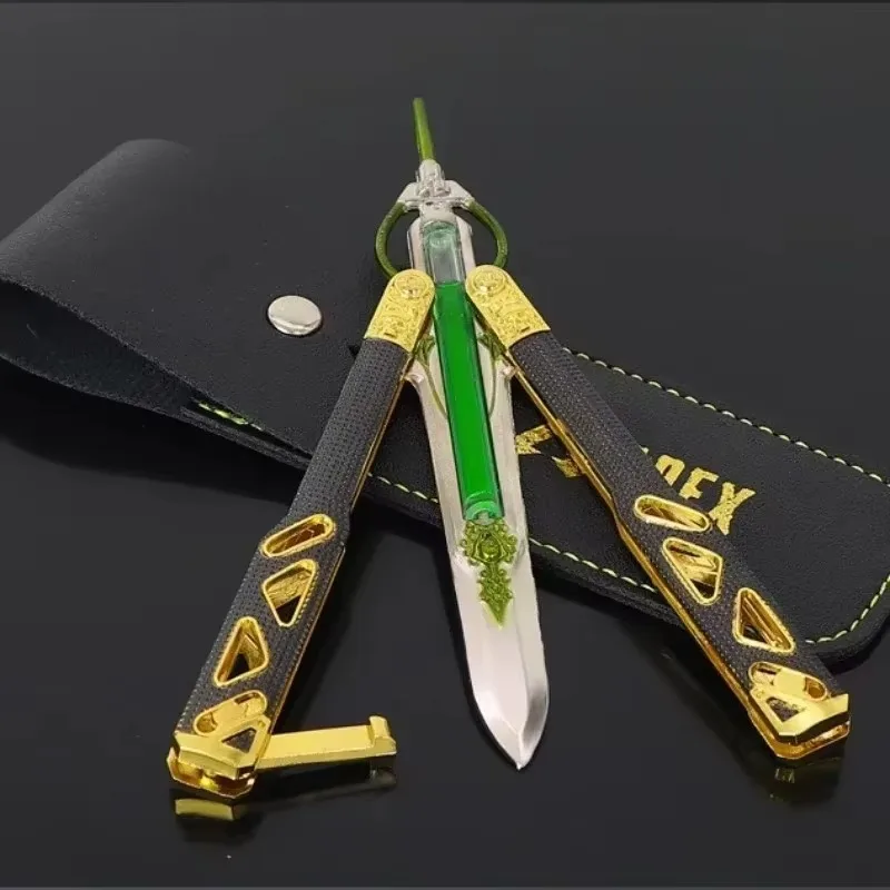 Glow in the Dark Training Tool Alloy Non-Cutting Edge Portable Practice Prop for Kids and Cosplay