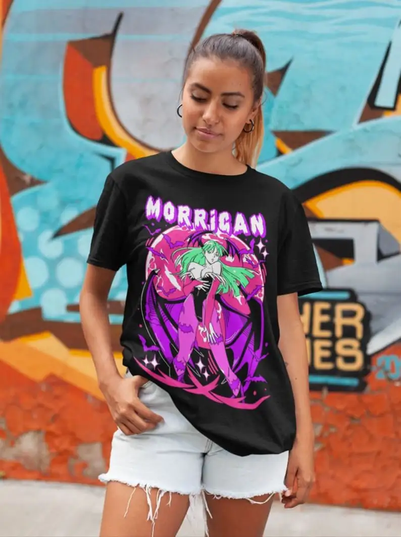 Summer Men Game T-shirt SoulMates Darkstalkers Tshirt Men Cotton New O-Neck Cartoon Print T Shirt Hip Hop Tees Harajuku
