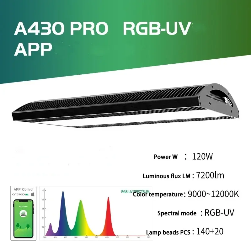 Week Aqua A430 PRO 120W Aquatic Freshwater Fish Tank Water Plant